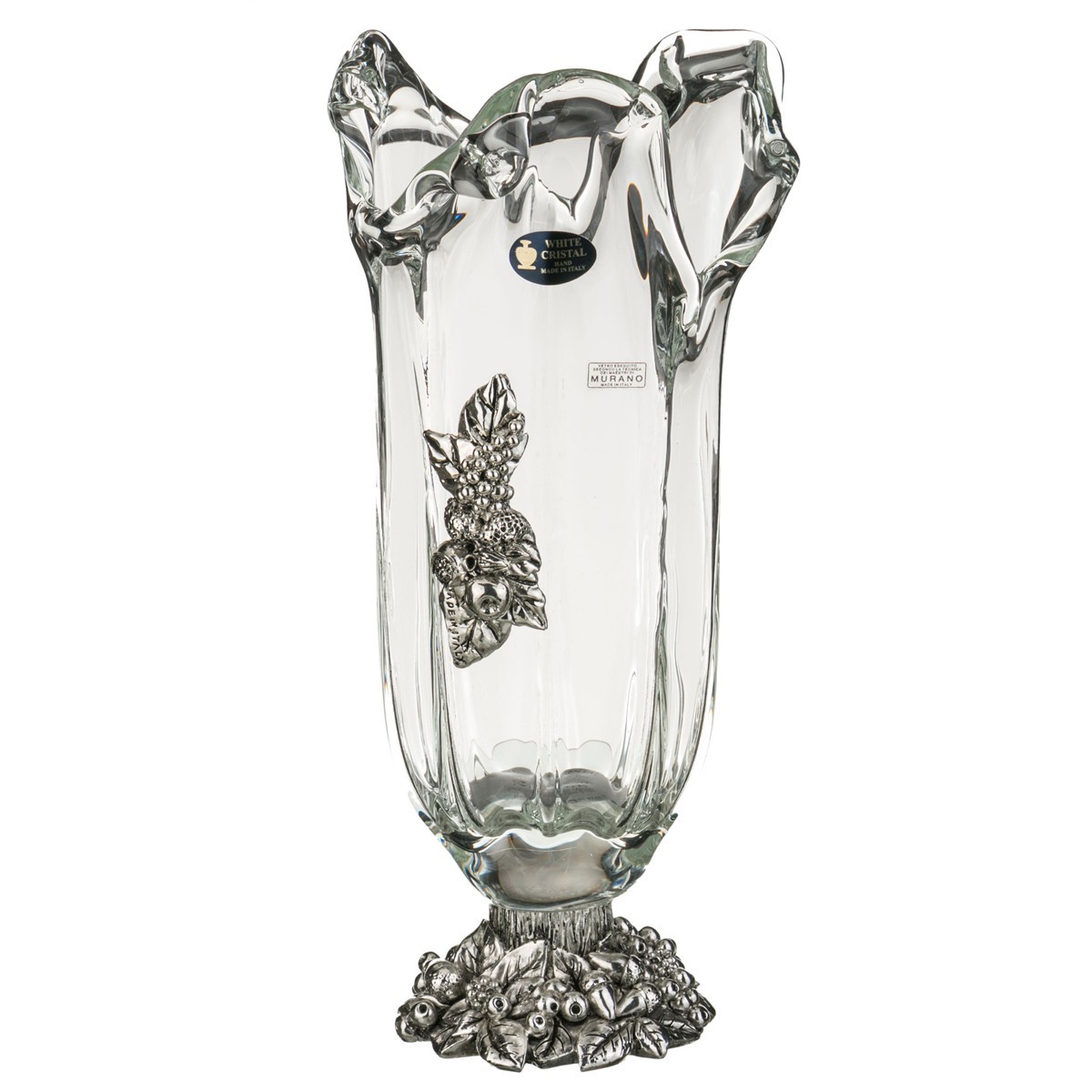 Две новые вазы. Итальянские вазы для цветов. Вазы для цветов 40 см. Ваза декоративная 40см стекло серая. White Crystal ваза 40 см.